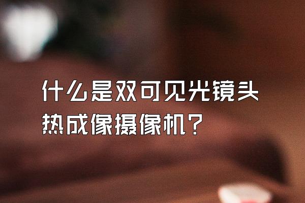 什么是双可见光镜头热成像摄像机?