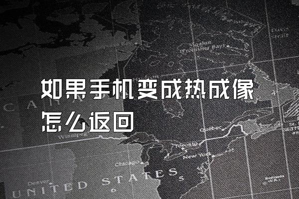 如果手机变成热成像怎么返回