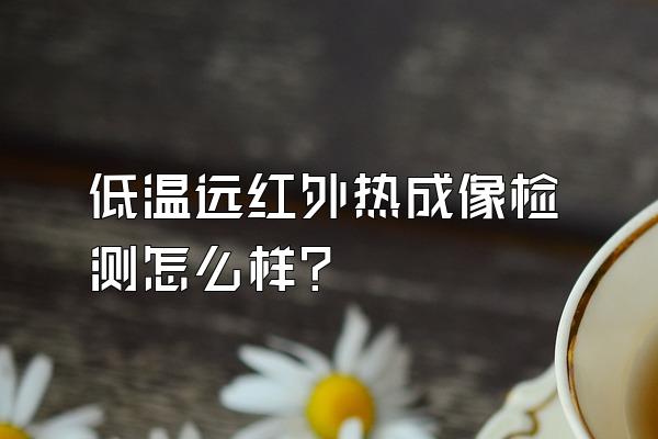 低温远红外热成像检测怎么样?