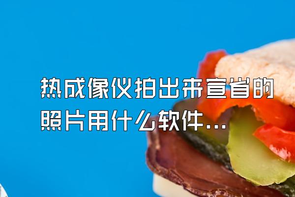 热成像仪拍出来宣省的照片用什么软件打开?