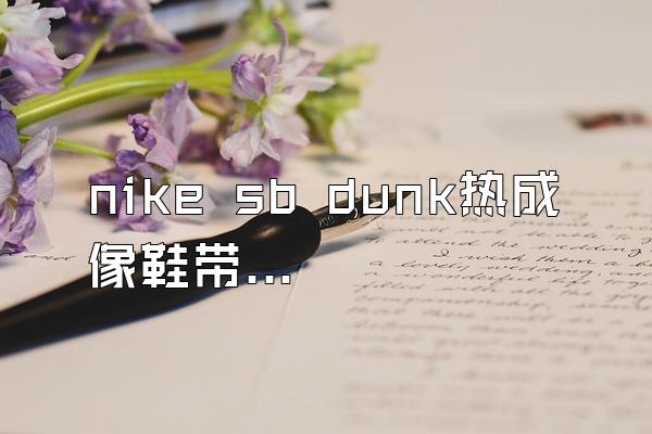 nike sb dunk热成像鞋带绑法