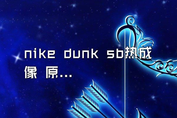 nike dunk sb热成像 原理