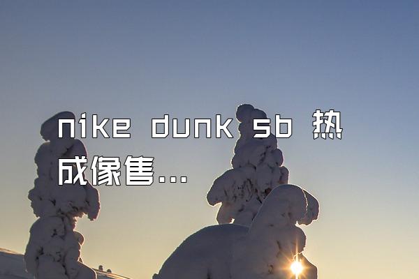 nike dunk sb 热成像售价