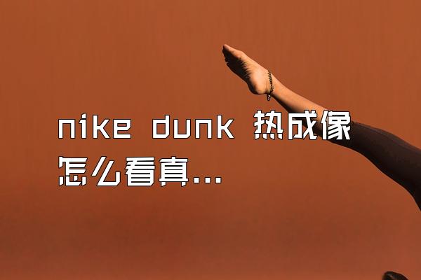 nike dunk 热成像怎么看真假