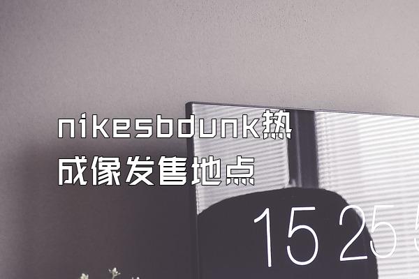 nikesbdunk热成像发售地点