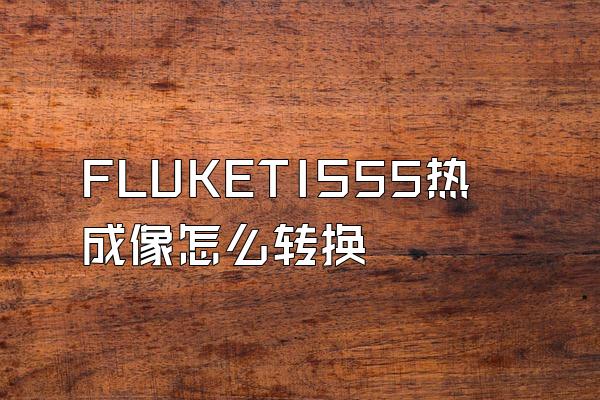 FLUKETIS55热成像怎么转换