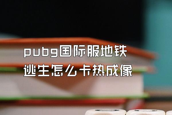 pubg国际服地铁逃生怎么卡热成像