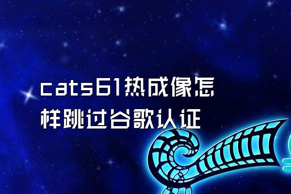 cats61热成像怎样跳过谷歌认证