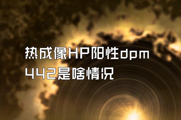 热成像HP阳性dpm442是啥情况