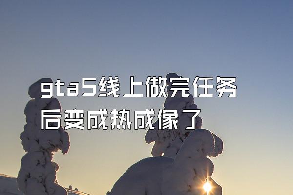 gta5线上做完任务后变成热成像了