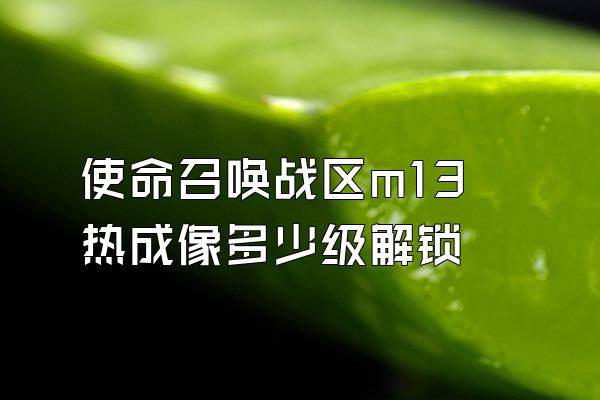 使命召唤战区m13热成像多少级解锁