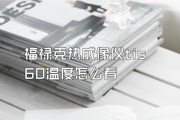 福禄克热成像仪tis60温度怎么看