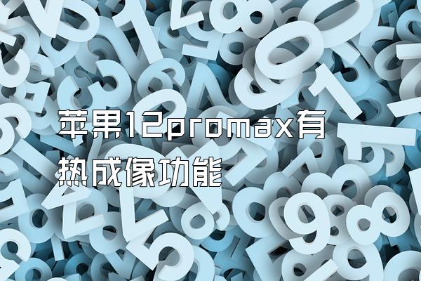 苹果12promax有热成像功能