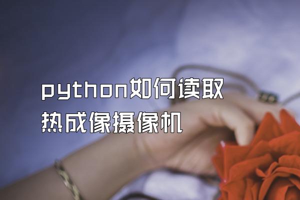 python如何读取热成像摄像机