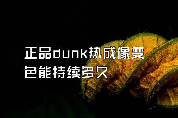 正品dunk热成像变色能持续多久