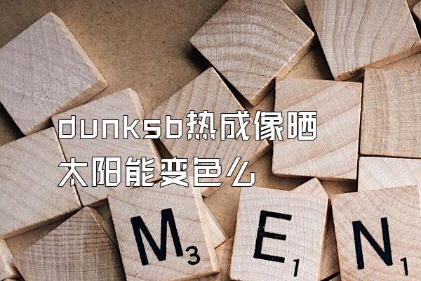 dunksb热成像晒太阳能变色么