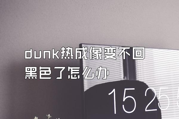 dunk热成像变不回黑色了怎么办