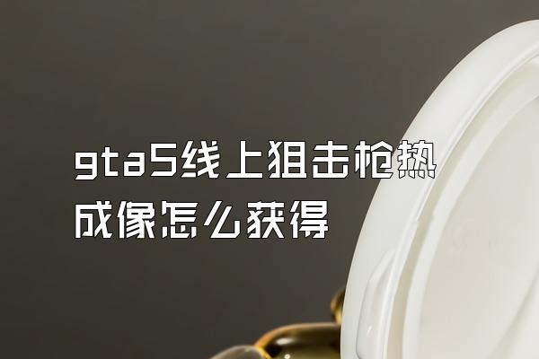 gta5线上狙击枪热成像怎么获得