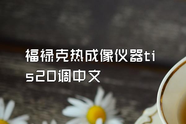 福禄克热成像仪器tis20调中文