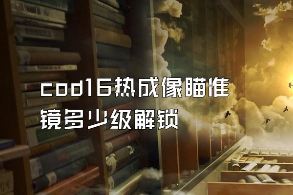 cod16热成像瞄准镜多少级解锁