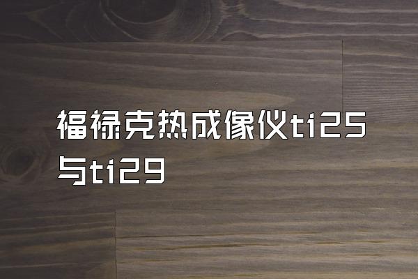 福禄克热成像仪ti25与ti29