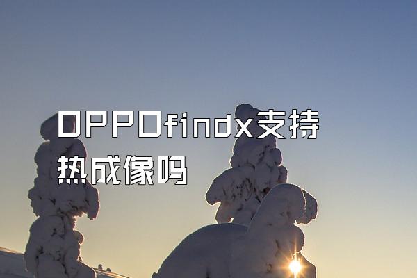 OPPOfindx支持热成像吗