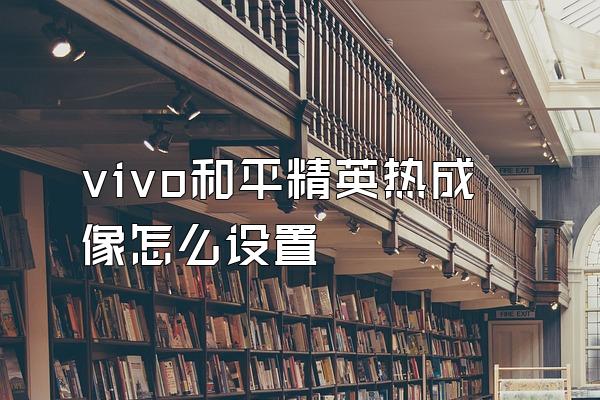 vivo和平精英热成像怎么设置