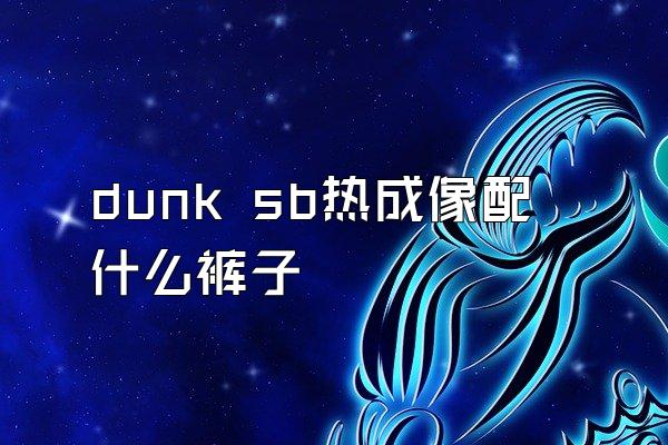 dunk sb热成像配什么裤子