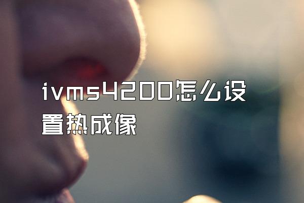 ivms4200怎么设置热成像