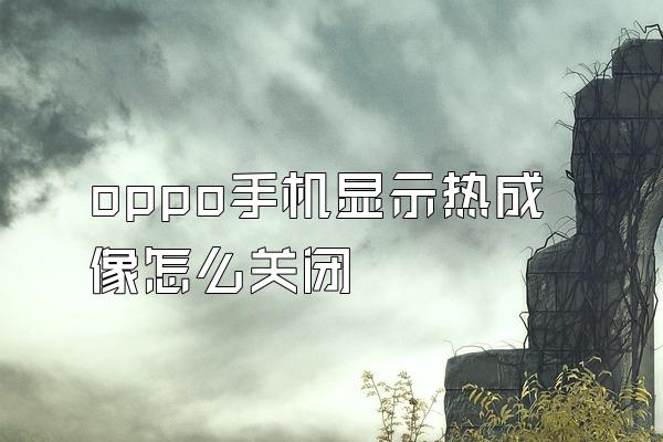 oppo手机显示热成像怎么关闭