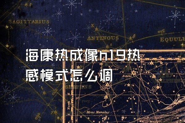 海康热成像h19热感模式怎么调