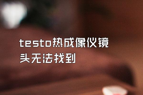 testo热成像仪镜头无法找到