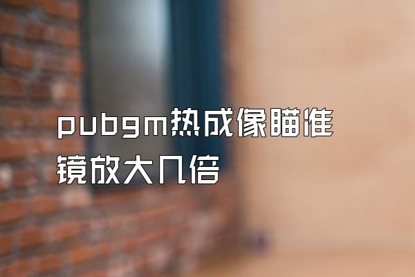 pubgm热成像瞄准镜放大几倍