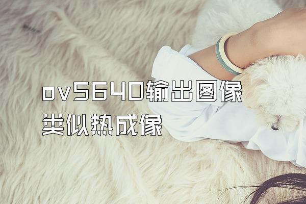 ov5640输出图像类似热成像