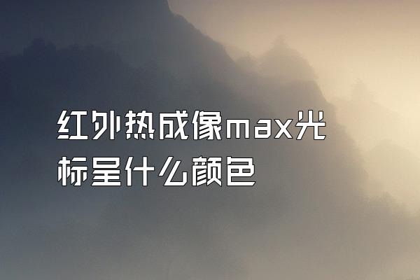 红外热成像max光标呈什么颜色