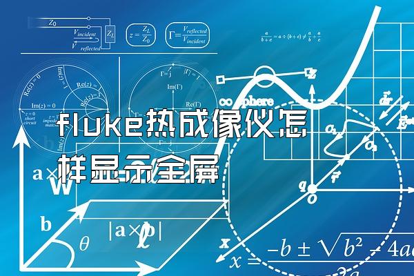 fluke热成像仪怎样显示全屏